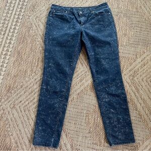 Jessica Simpson Forever Skinny Faux Snakeskin Jeans Blue 31 Regular